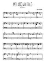 Téléchargez l'arrangement pour piano de la partition de danse-serbe-milanovo-kolo en PDF
